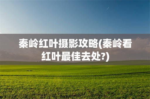 秦岭红叶摄影攻略(秦岭看红叶最佳去处?)