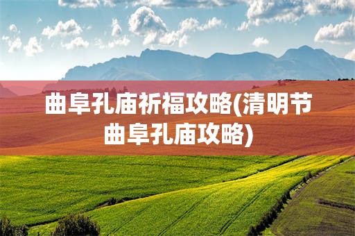 曲阜孔庙祈福攻略(清明节曲阜孔庙攻略)