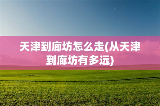 天津到廊坊怎么走(从天津到廊坊有多远)
