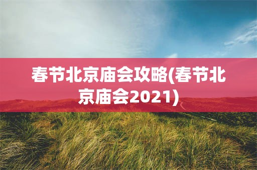 春节北京庙会攻略(春节北京庙会2021)