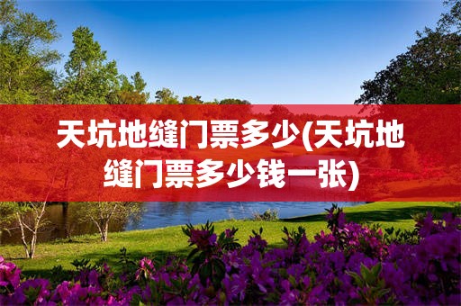 天坑地缝门票多少(天坑地缝门票多少钱一张)