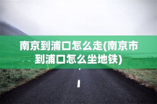 南京到浦口怎么走(南京市到浦口怎么坐地铁)