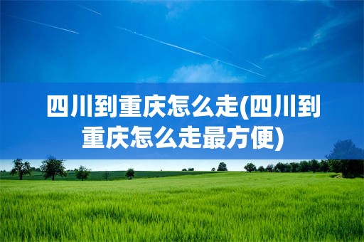 四川到重庆怎么走(四川到重庆怎么走最方便)