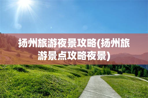 扬州旅游夜景攻略(扬州旅游景点攻略夜景)