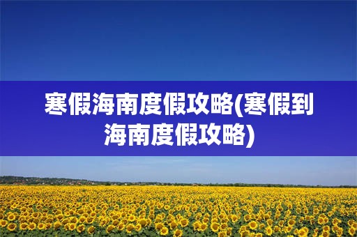寒假海南度假攻略(寒假到海南度假攻略)