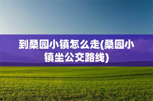 到桑园小镇怎么走(桑园小镇坐公交路线)