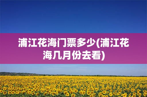 浦江花海门票多少(浦江花海几月份去看)