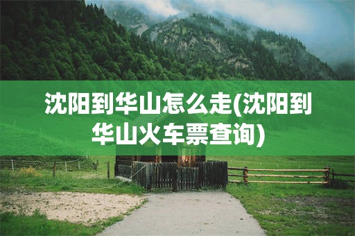 沈阳到华山怎么走(沈阳到华山火车票查询)