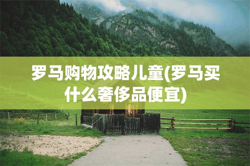 罗马购物攻略儿童(罗马买什么奢侈品便宜)
