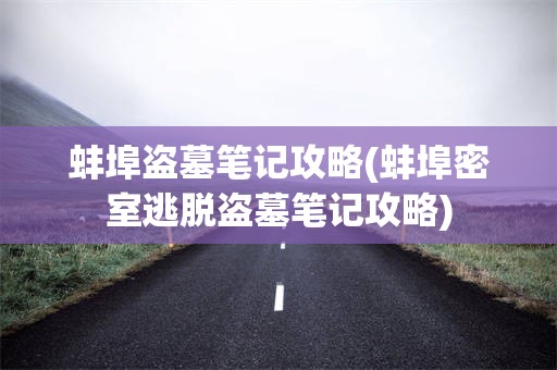 蚌埠盗墓笔记攻略(蚌埠密室逃脱盗墓笔记攻略)