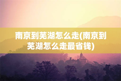 南京到芜湖怎么走(南京到芜湖怎么走最省钱)