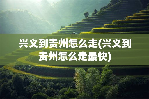 兴义到贵州怎么走(兴义到贵州怎么走最快)