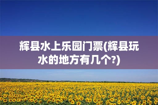 辉县水上乐园门票(辉县玩水的地方有几个?)
