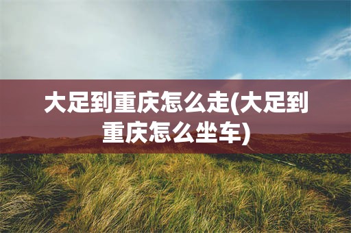 大足到重庆怎么走(大足到重庆怎么坐车)
