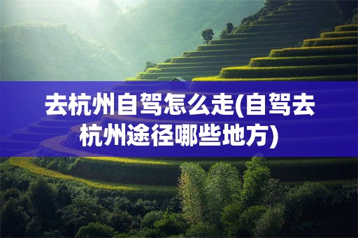 去杭州自驾怎么走(自驾去杭州途径哪些地方)