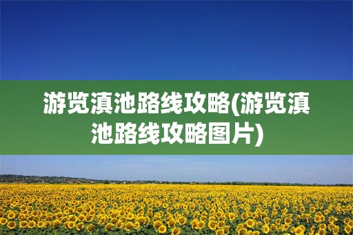游览滇池路线攻略(游览滇池路线攻略图片)