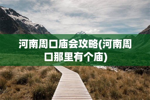 河南周口庙会攻略(河南周口那里有个庙)
