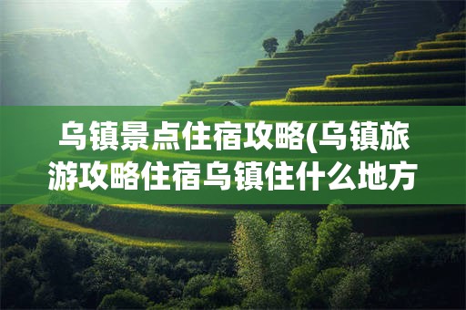 乌镇景点住宿攻略(乌镇旅游攻略住宿乌镇住什么地方好)