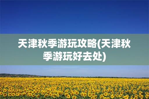 天津秋季游玩攻略(天津秋季游玩好去处)