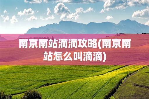 南京南站滴滴攻略(南京南站怎么叫滴滴)
