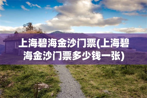 上海碧海金沙门票(上海碧海金沙门票多少钱一张)