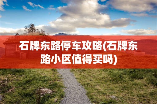 石牌东路停车攻略(石牌东路小区值得买吗)