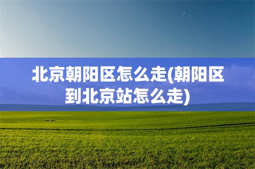北京朝阳区怎么走(朝阳区到北京站怎么走)