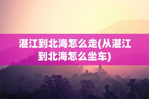 湛江到北海怎么走(从湛江到北海怎么坐车)