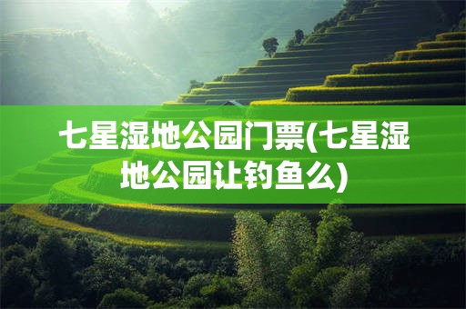 七星湿地公园门票(七星湿地公园让钓鱼么)