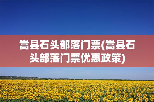 嵩县石头部落门票(嵩县石头部落门票优惠政策)