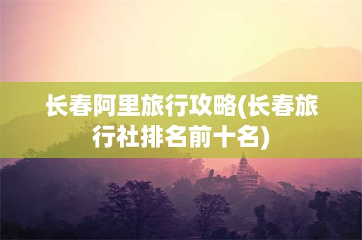 长春阿里旅行攻略(长春旅行社排名前十名)