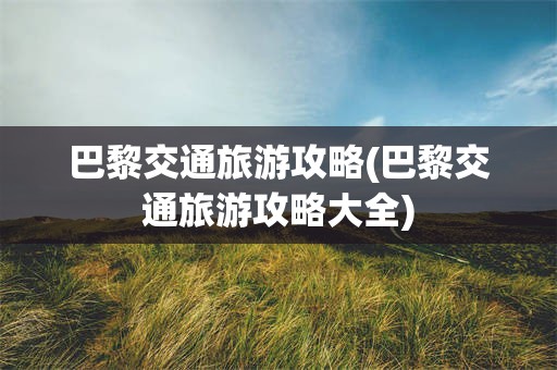 巴黎交通旅游攻略(巴黎交通旅游攻略大全)