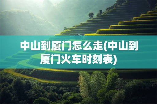 中山到厦门怎么走(中山到厦门火车时刻表)