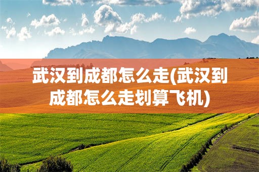 武汉到成都怎么走(武汉到成都怎么走划算飞机)