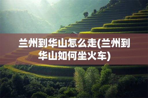 兰州到华山怎么走(兰州到华山如何坐火车)
