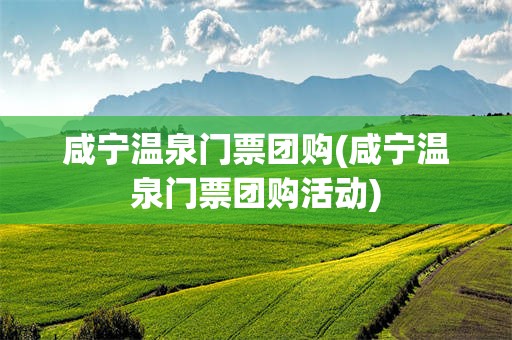 咸宁温泉门票团购(咸宁温泉门票团购活动)