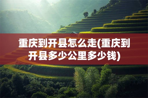 重庆到开县怎么走(重庆到开县多少公里多少钱)