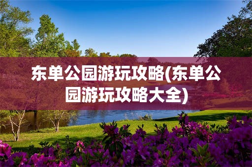 东单公园游玩攻略(东单公园游玩攻略大全)