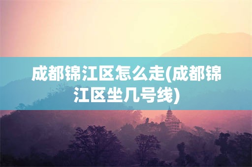 成都锦江区怎么走(成都锦江区坐几号线)