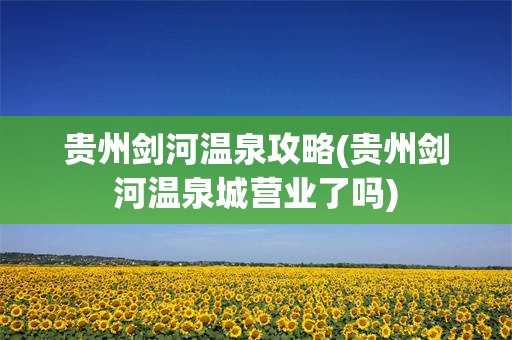 贵州剑河温泉攻略(贵州剑河温泉城营业了吗)