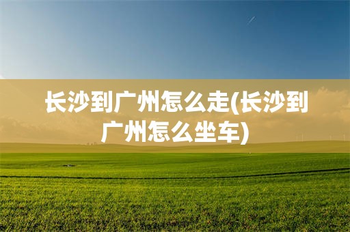 长沙到广州怎么走(长沙到广州怎么坐车)