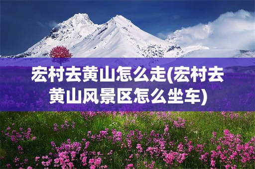 宏村去黄山怎么走(宏村去黄山风景区怎么坐车)