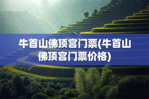 牛首山佛顶宫门票(牛首山佛顶宫门票价格)