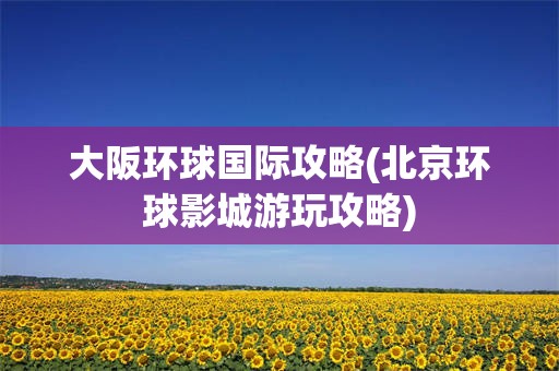 大阪环球国际攻略(北京环球影城游玩攻略)