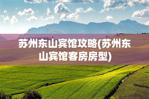 苏州东山宾馆攻略(苏州东山宾馆客房房型)