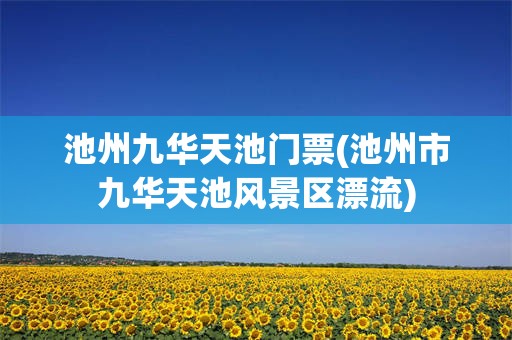 池州九华天池门票(池州市九华天池风景区漂流)