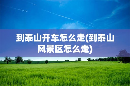 到泰山开车怎么走(到泰山风景区怎么走)