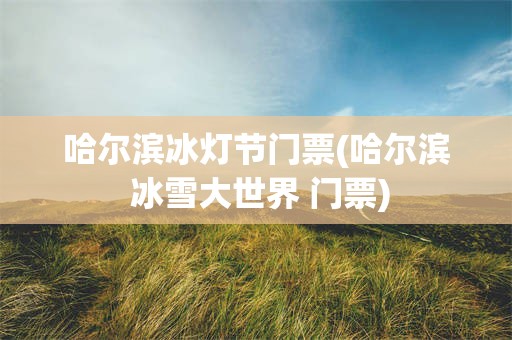 哈尔滨冰灯节门票(哈尔滨 冰雪大世界 门票)