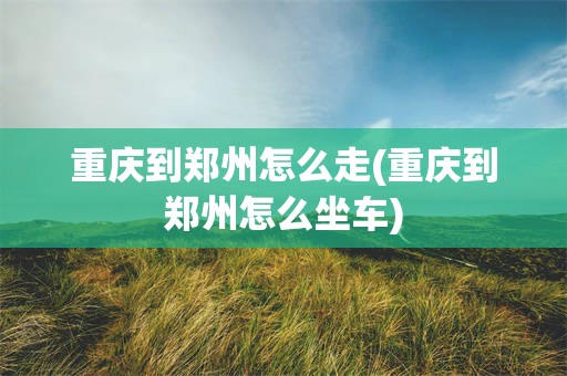 重庆到郑州怎么走(重庆到郑州怎么坐车)