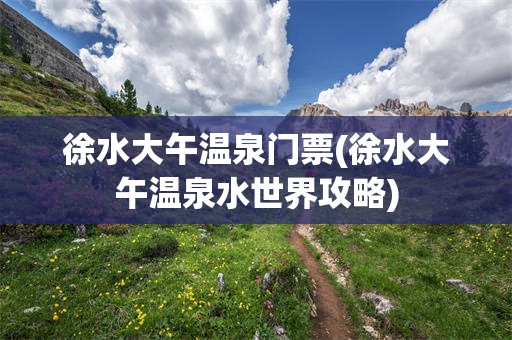 徐水大午温泉门票(徐水大午温泉水世界攻略)